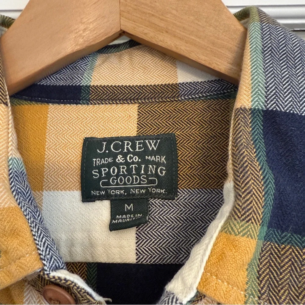 J.Crew Plaid Men's Button Down Check Shirt in Yellow and Blue